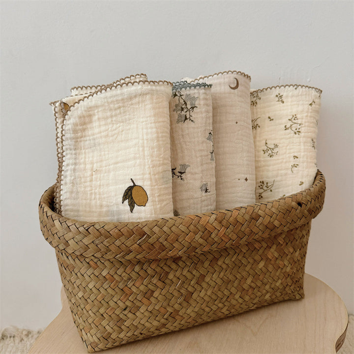 Women's Cozy Cotton Blanket with Floral Design Stornfield