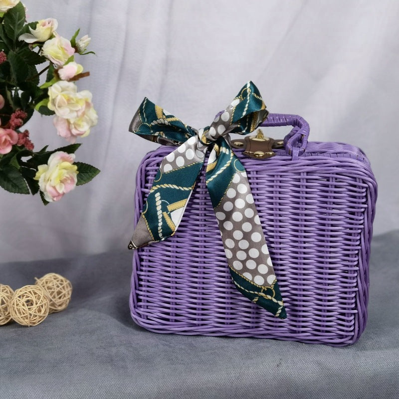 Women's braided handbag with decorative silk ribbon Stornfield