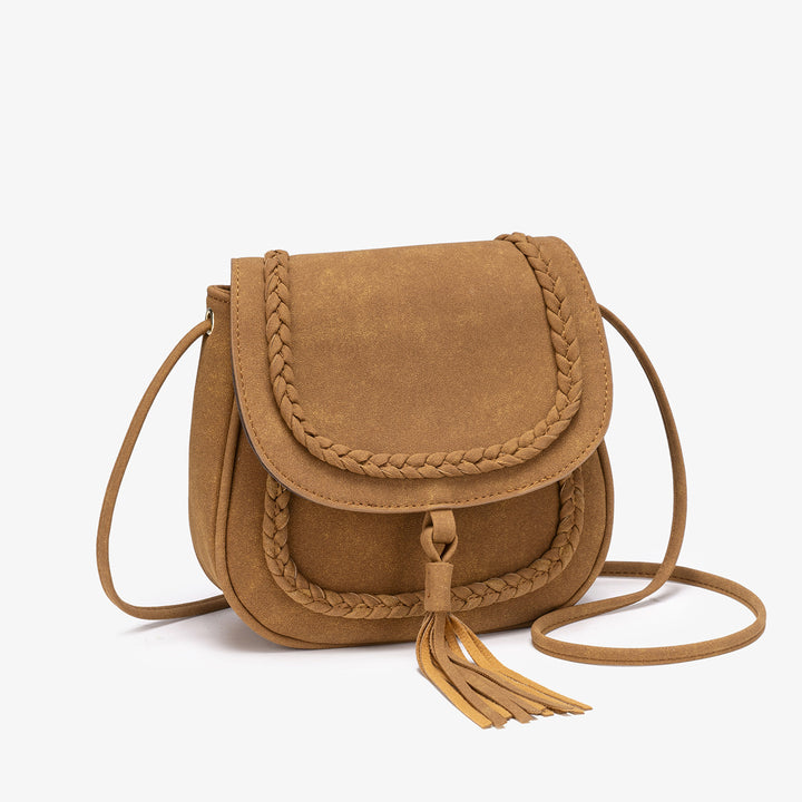 Vintage-Inspired Suede Crossbody Bag