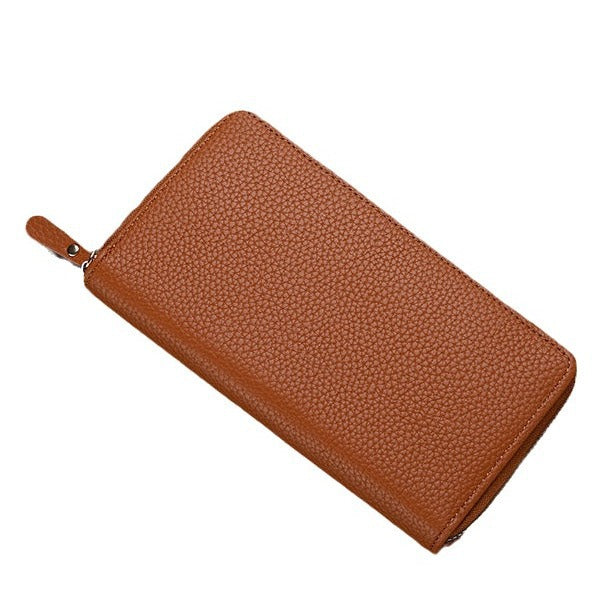 Textured Leather Zip-Around Wallet Stornfield