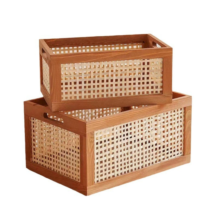 Natural Wooden Storage Bins Stornfield