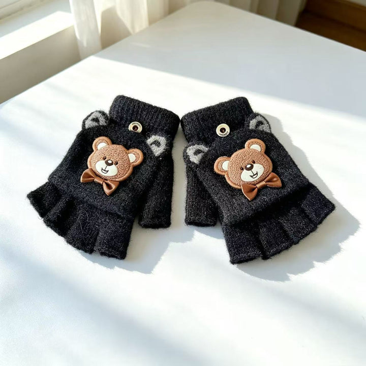 Cute Bear-Themed Fingerless Gloves Stornfield