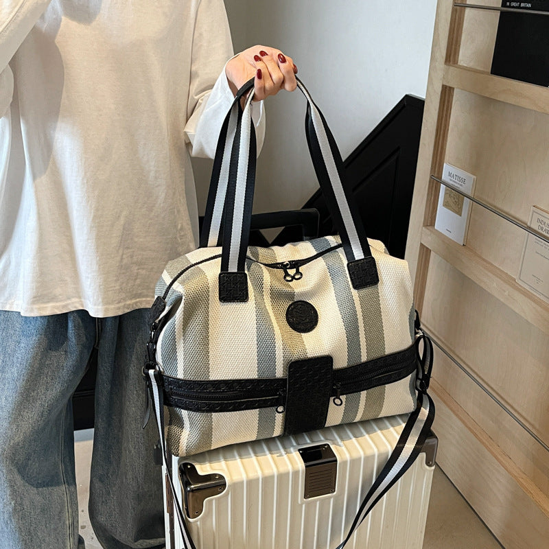 Stylish Striped Weekend Duffel Bag Stornfield