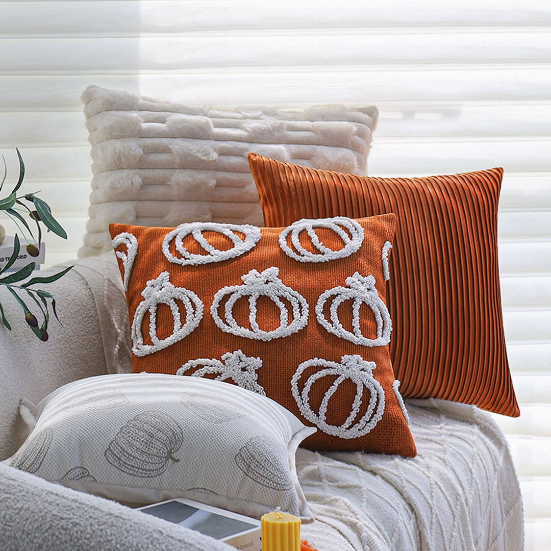Fluffy rectangular pillowcase with plush relief and concealed zipper Stornfield