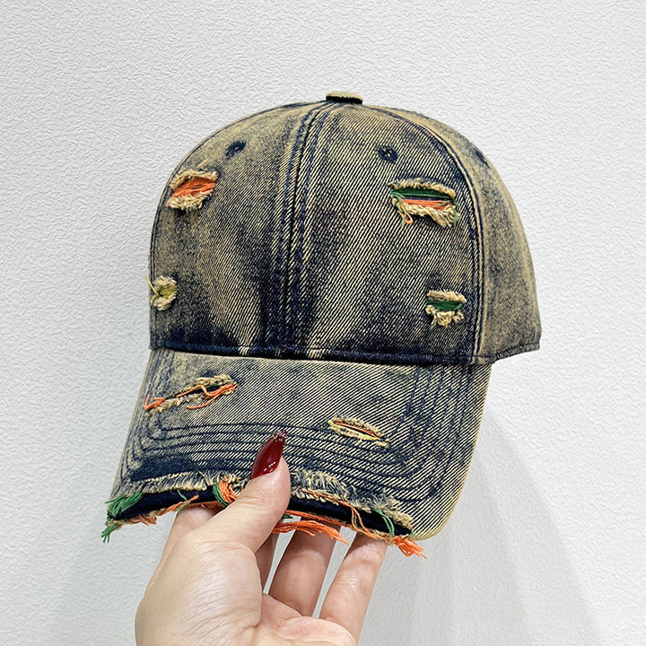 Women's Distressed Denim Baseball Cap Stornfield   1784084142