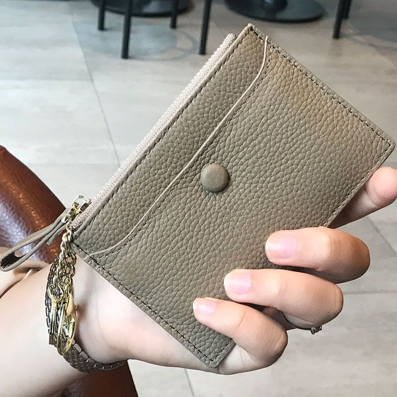 Textured  Leather Zip Card Holder Stornfield