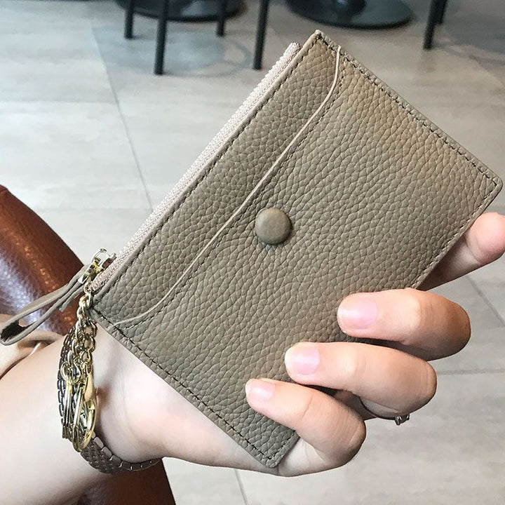 Textured  Leather Zip Card Holder Stornfield