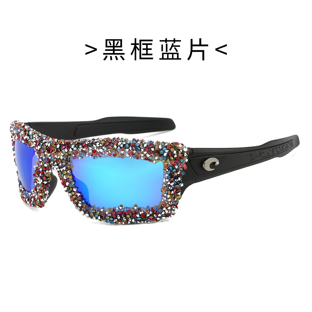 Women's sporty sunglasses with sparkling rhinestone frame Stornfield