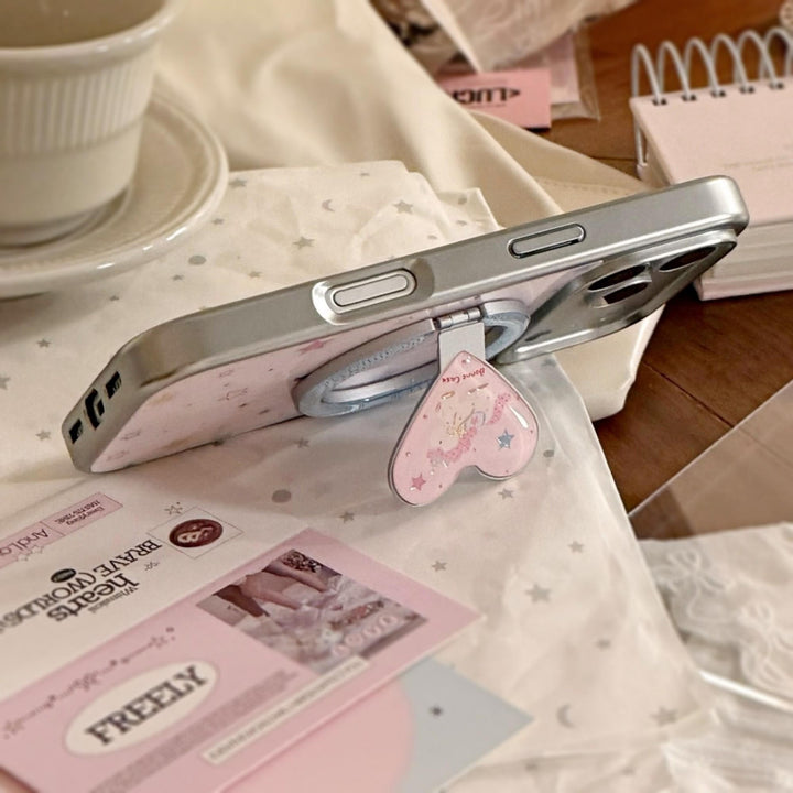 Hand mirror in heart-shaped design with unicorn motif Stornfield