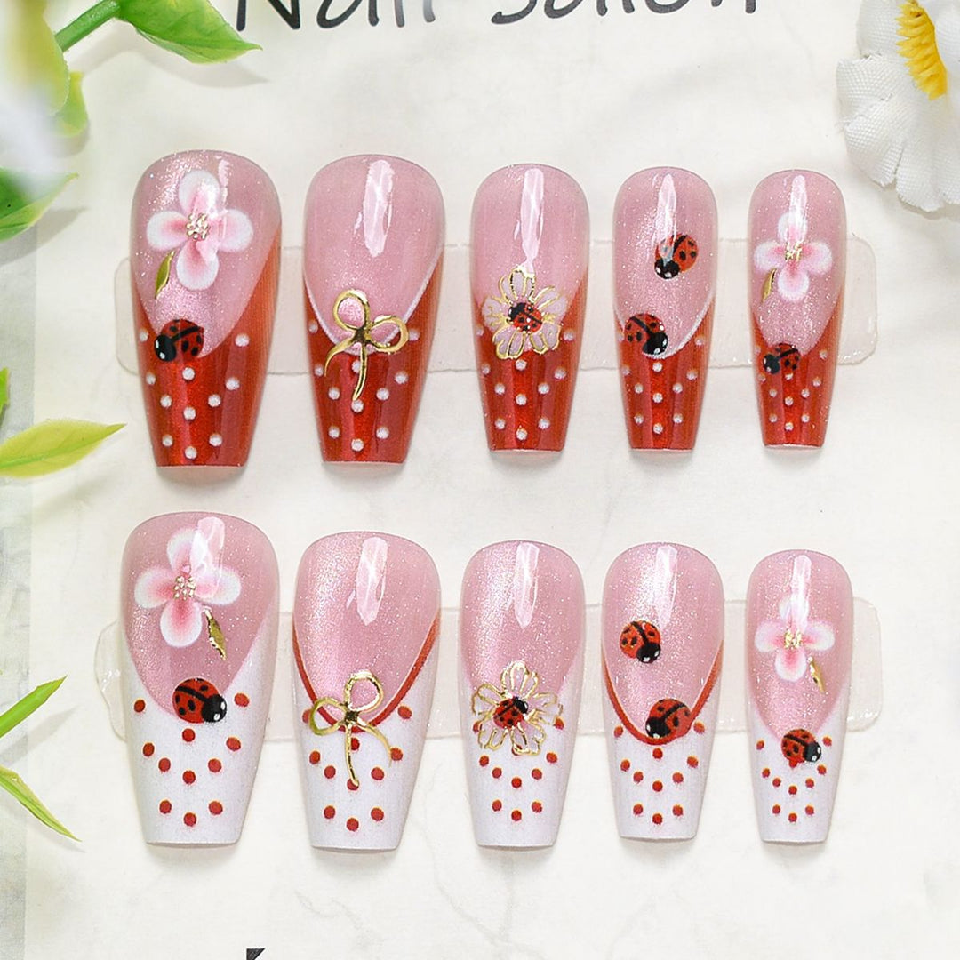 Artistic Floral Press-On Nail Tips Stornfield