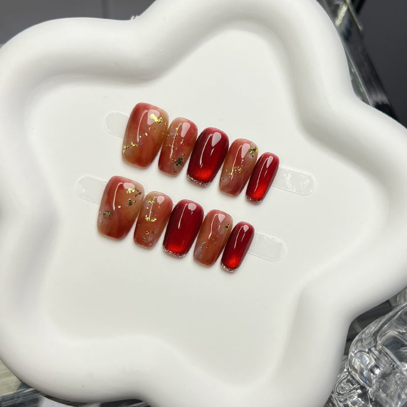 Glossy Gradient Press-On Nail Set