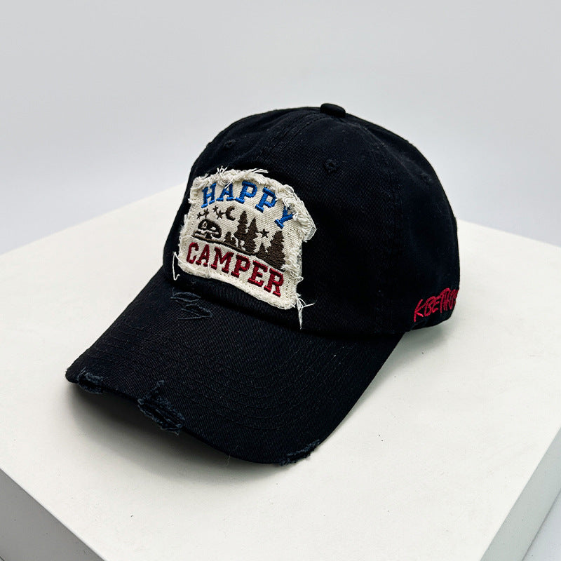 Men's Distressed Embroidered Camping Cap Stornfield