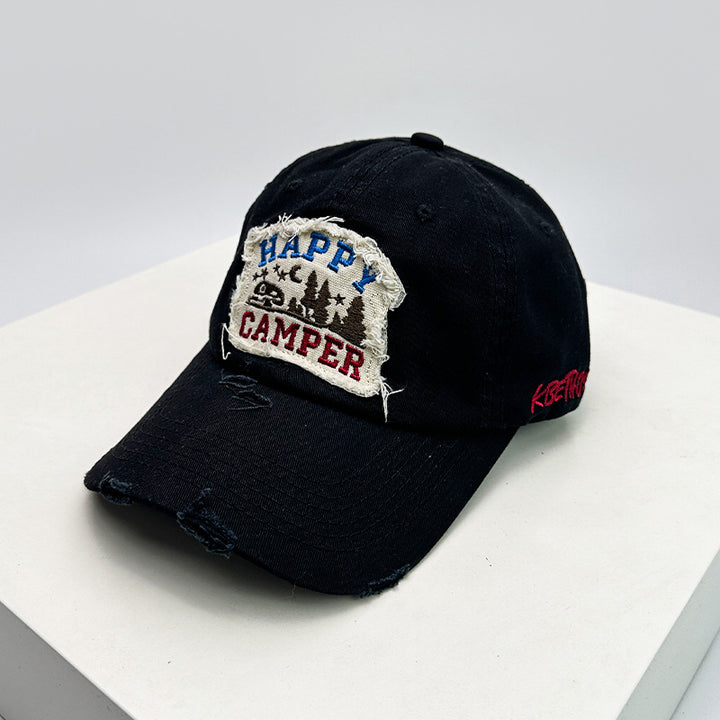 Men's Distressed Embroidered Camping Cap Stornfield