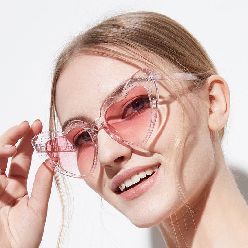 Women's Heart-Shaped Sunglasses with Glittering Frame Stornfield