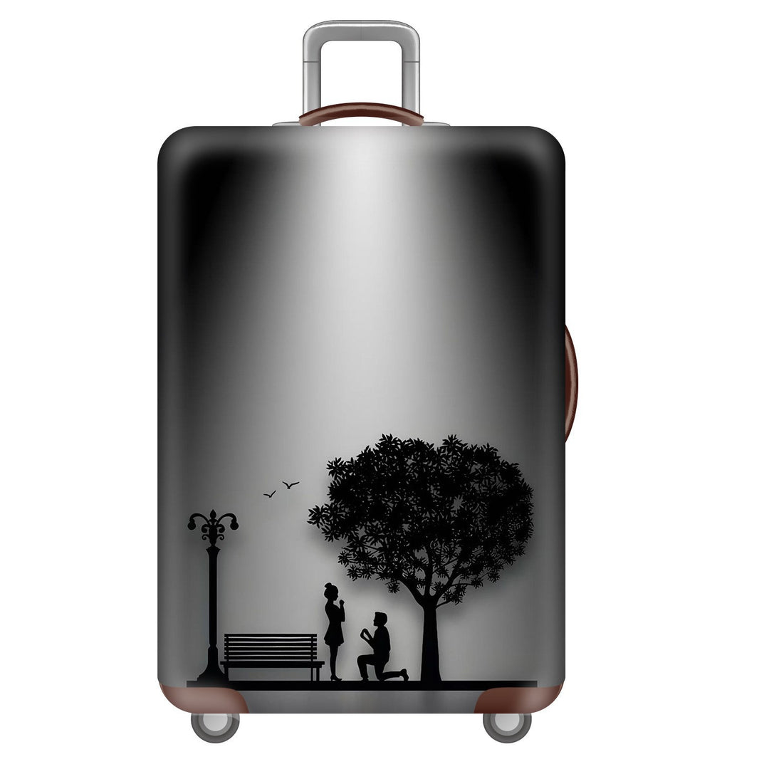 Unisex nan robust Hart shell trolley with lion portrait motif print, shock-resistant ABS polycarbonate shell, multi-wheeled chassis and TSA security lock Stornfield