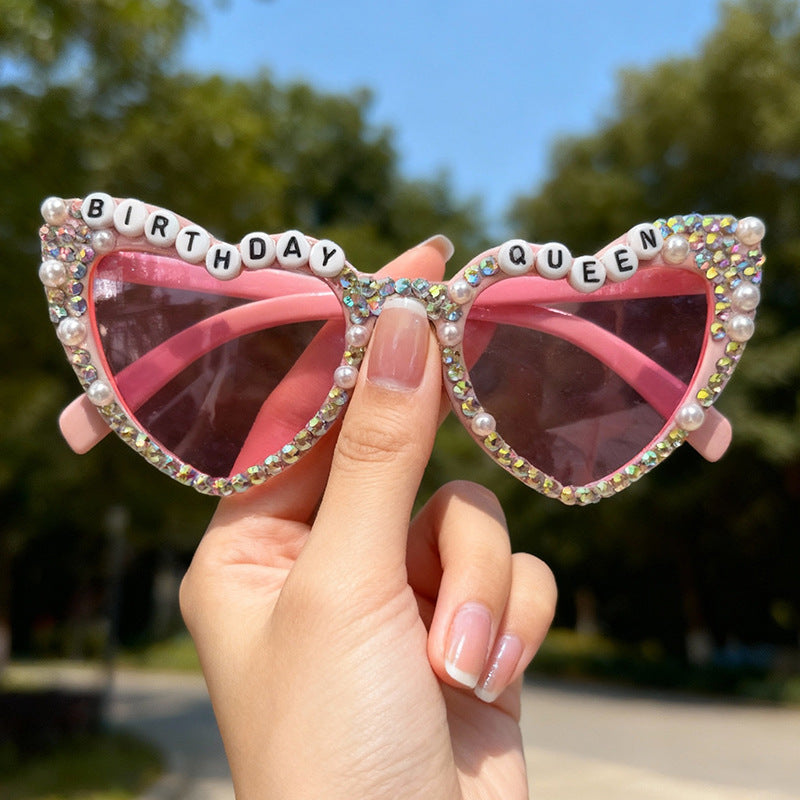 Decorative Rhinestone-Embellished Heart Sunglasses Stornfield