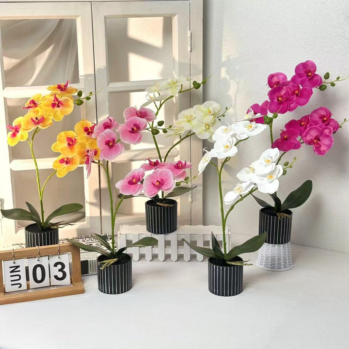 Artificial Orchid Arrangement for Indoor Home Decor Display