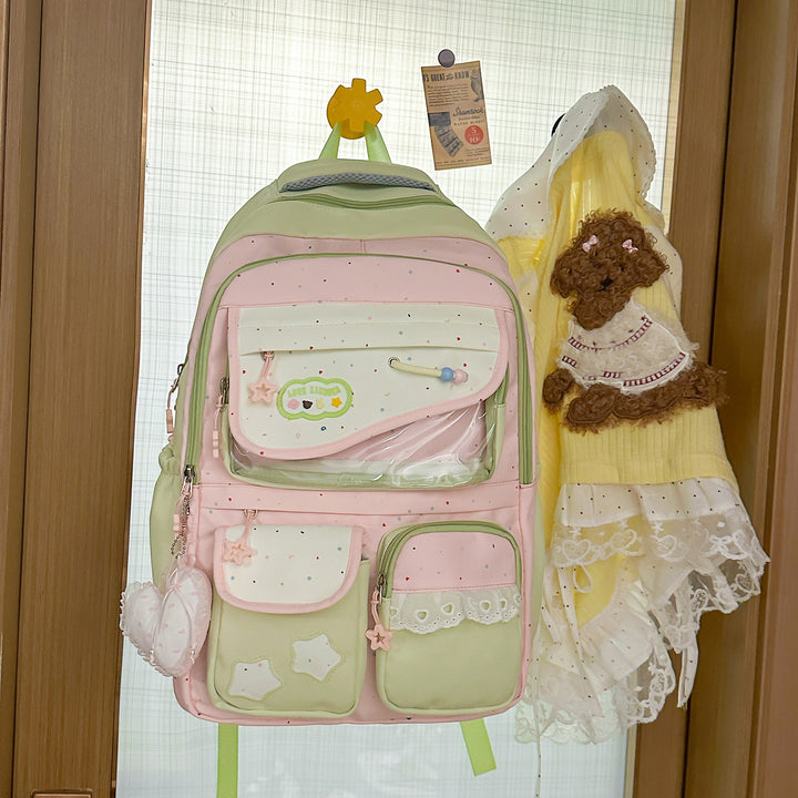Multi-Pocket Casual Backpack with Transparent Window Stornfield