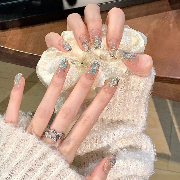 Glamorous artificial nail set with luxurious glitter elements Stornfield