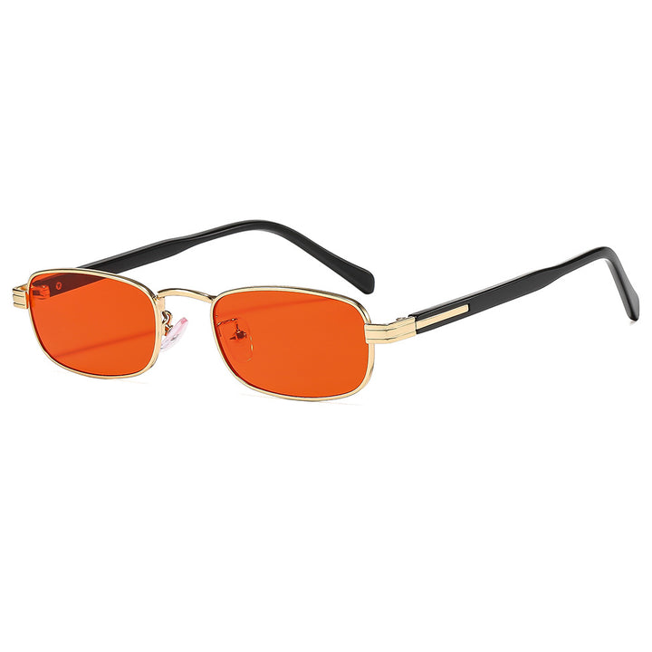 Ladies fashionable sunglasses with stylish metal frame and orange lenses Stornfield