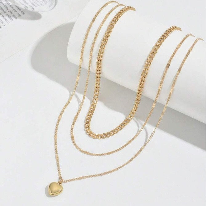 Triple Layered Gold Necklace Stornfield
