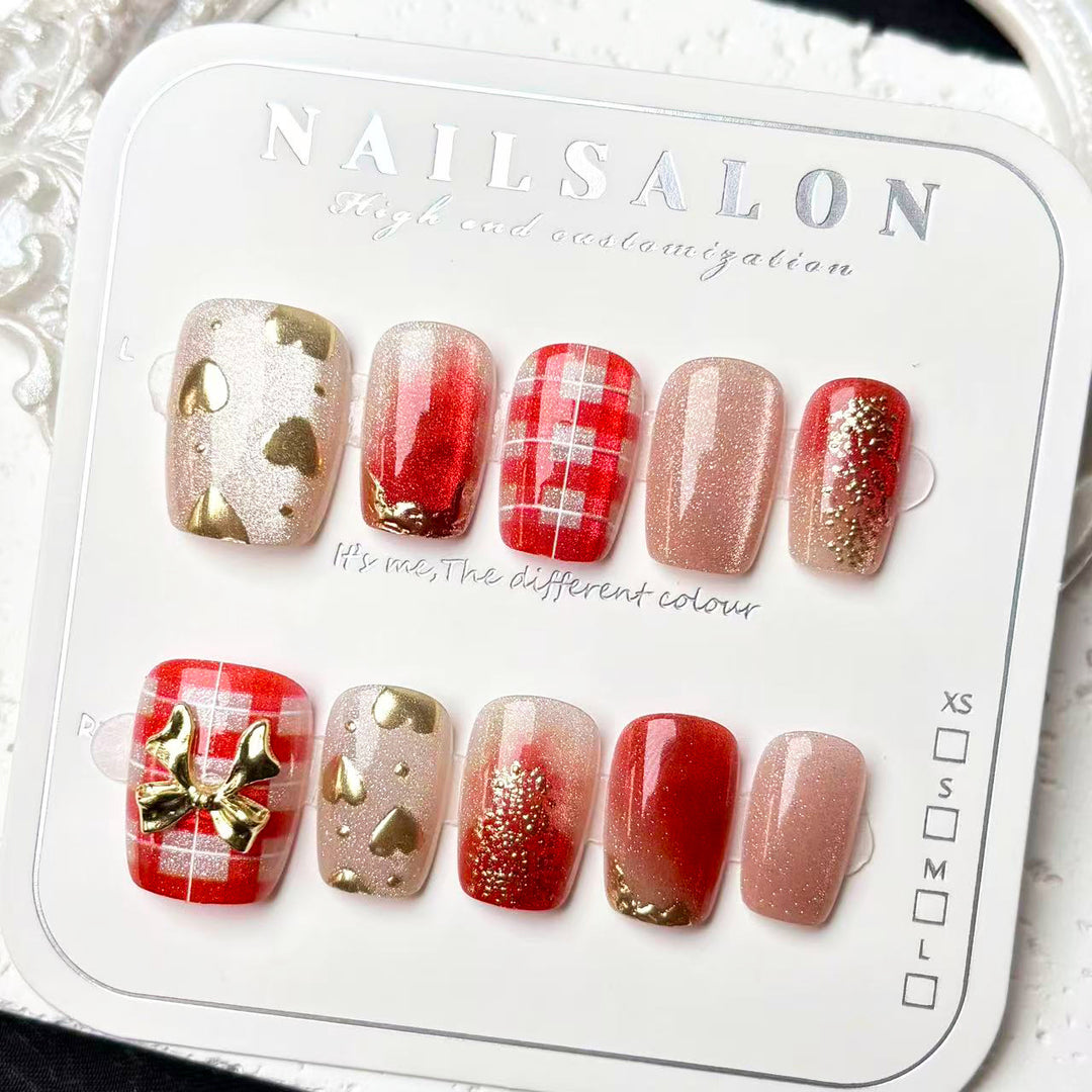 Stylish Festive Press-On Nail Set