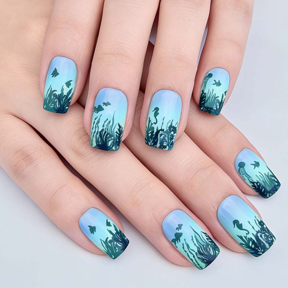 Ocean-Inspired Art Press-On Nails Stornfield
