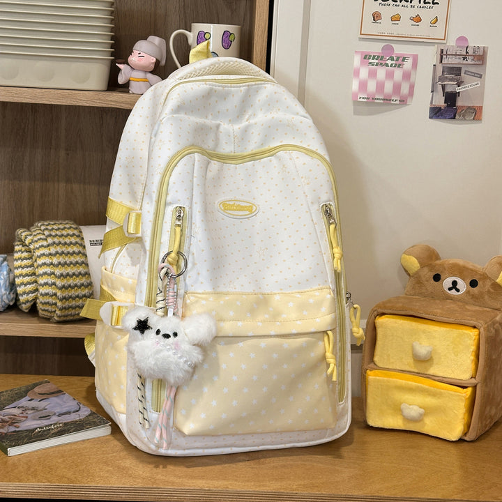 Playful Star-Patterned School Backpack
