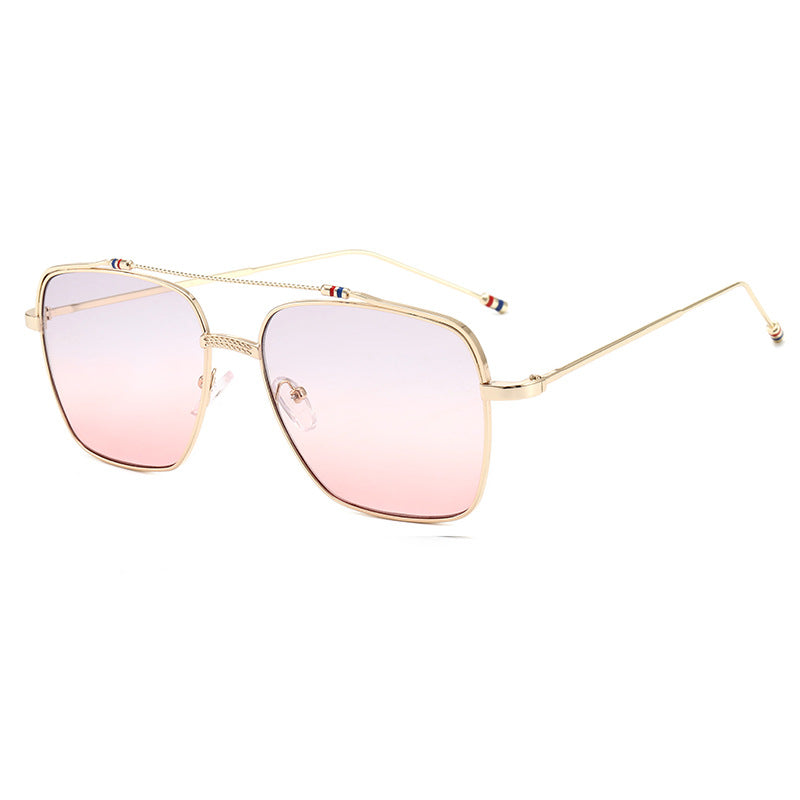 Ladies trendy curved glasses with narrow metal frame Stornfield