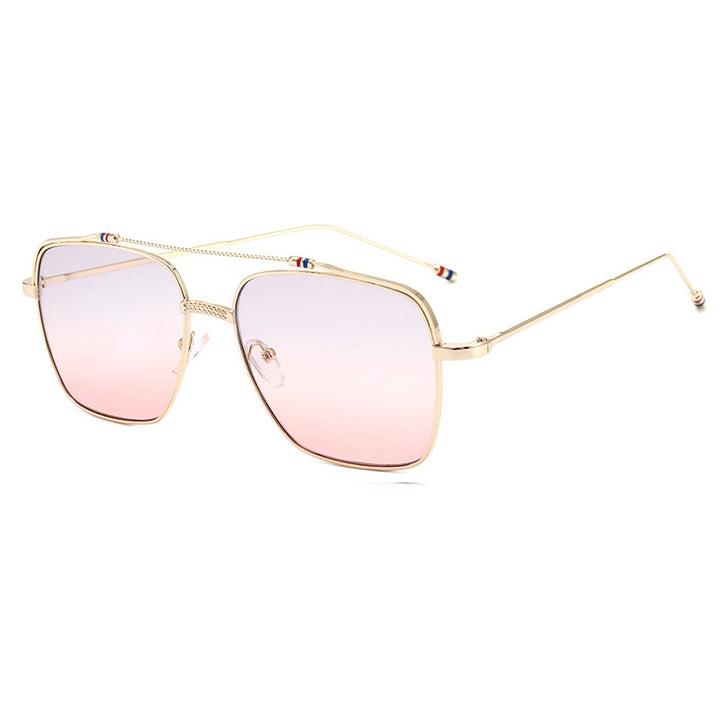 Ladies trendy curved glasses with narrow metal frame Stornfield