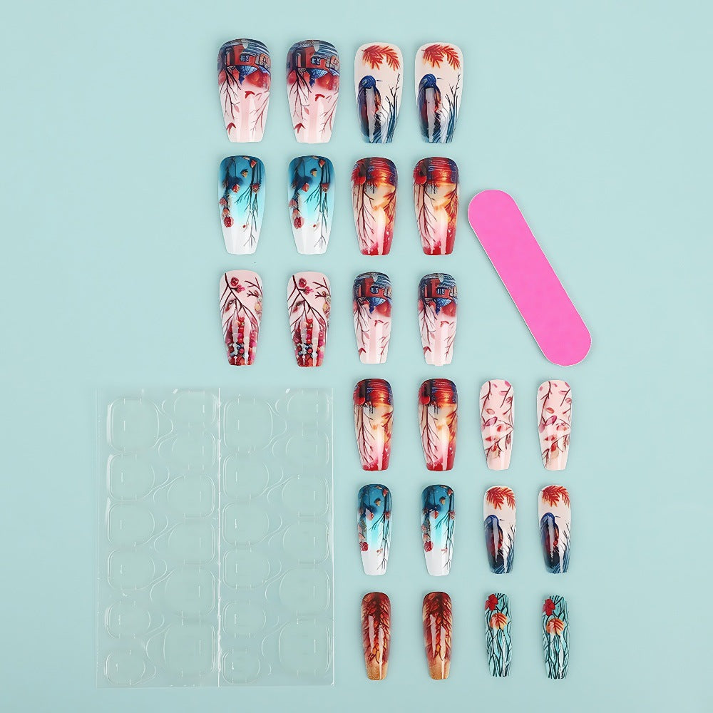 Creative artificial nails with floral and artistic patterns Stornfield