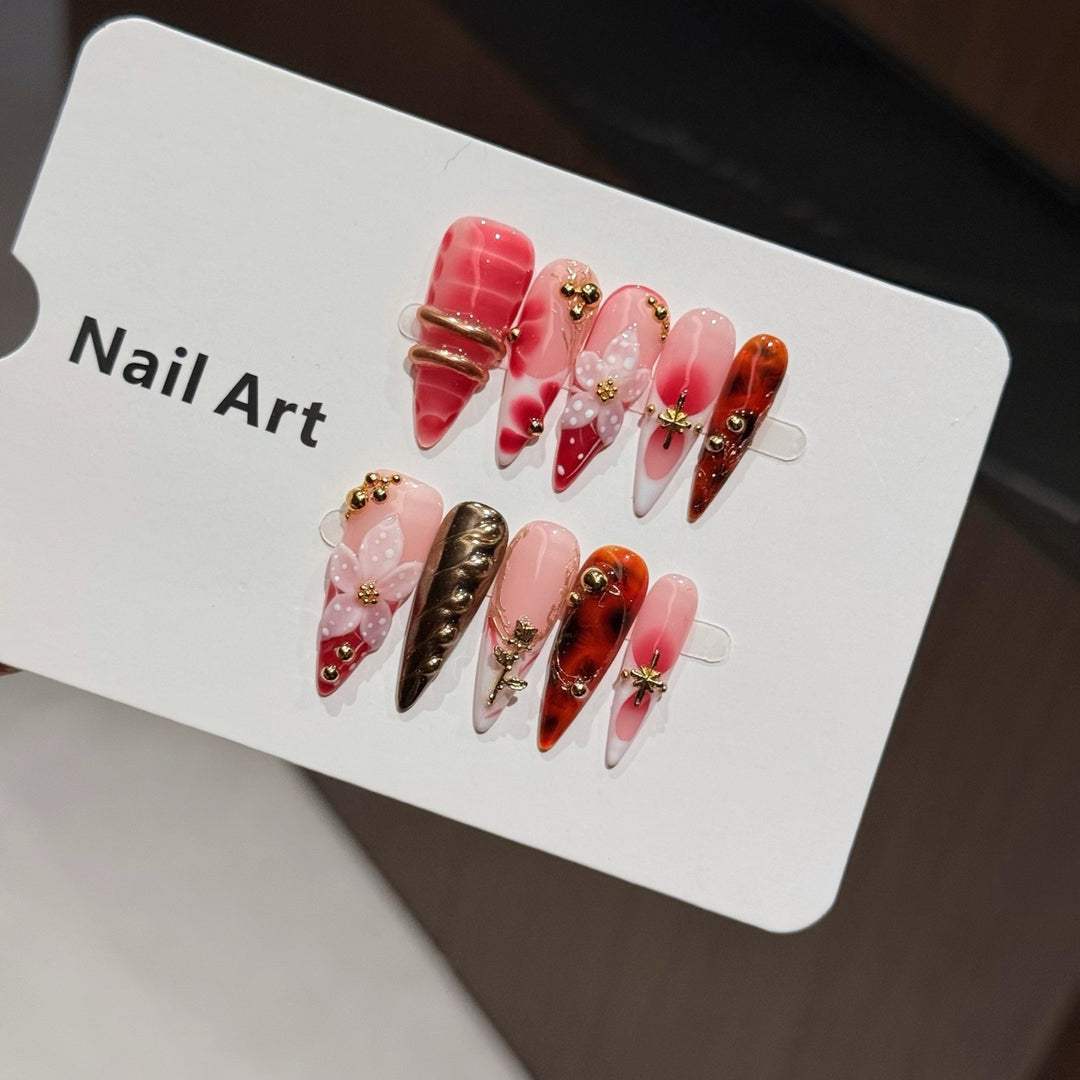 Premium 3D Nail Art Press-On Set