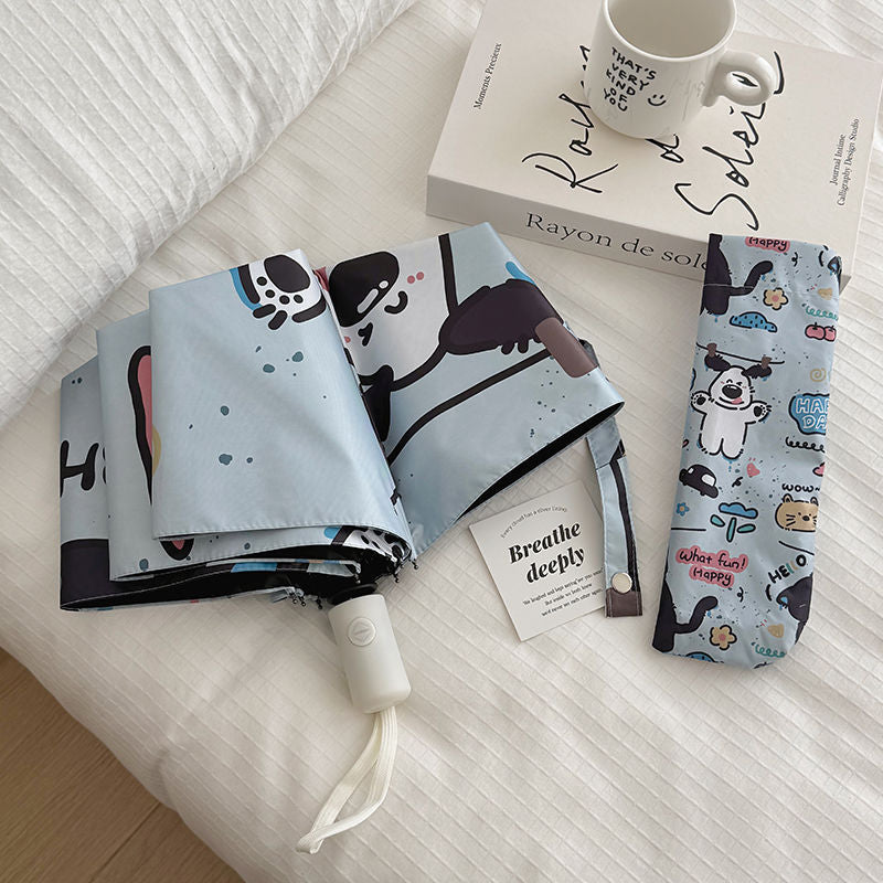 Women Folding Umbrella with Cute Animal Designs and Practical Carrying Case Stornfield