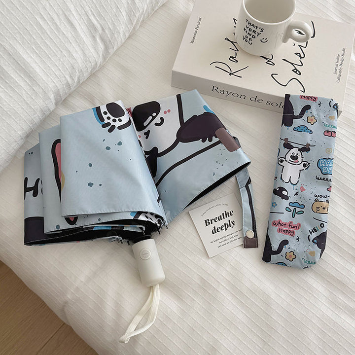 Women Folding Umbrella with Cute Animal Designs and Practical Carrying Case Stornfield