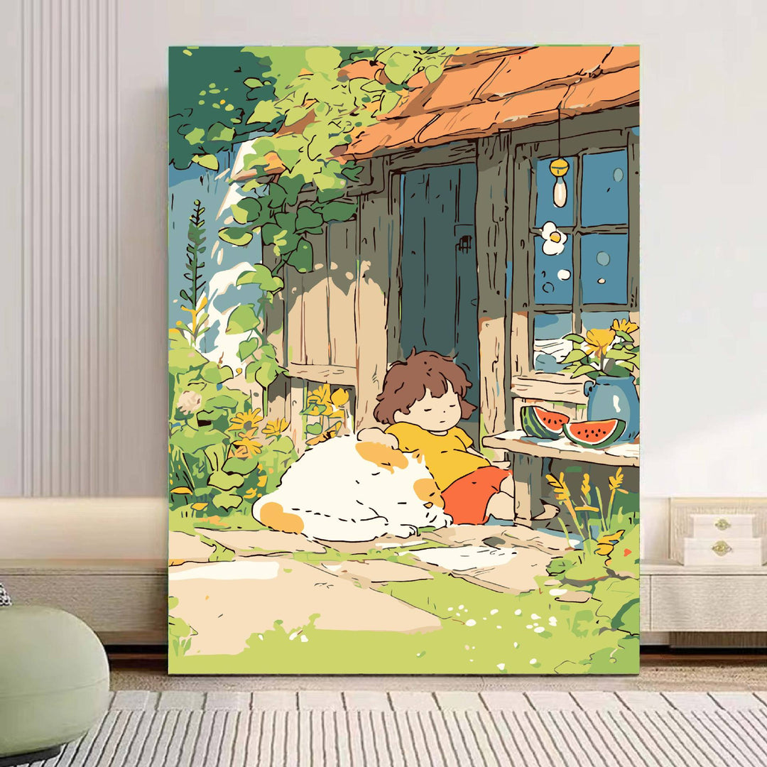 Playful Panda Illustration Canvas Art Stornfield