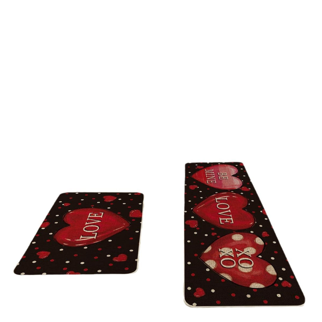 Heart-Themed Kitchen Runner Mat Stornfield