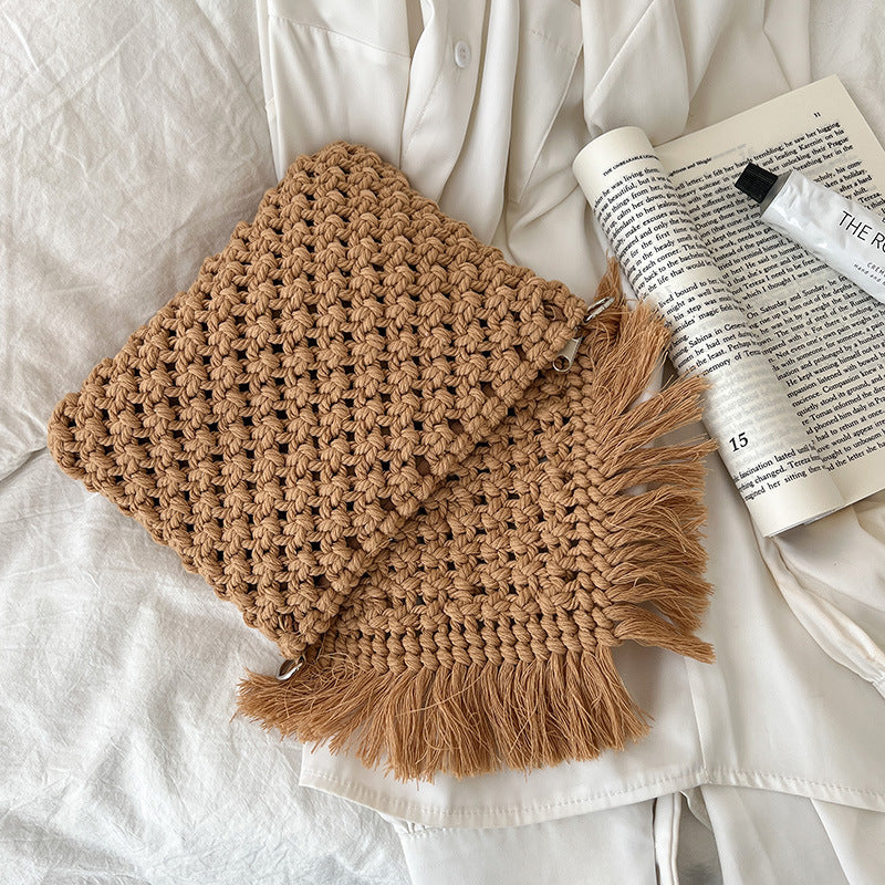 Handmade Fashion Crossbody Bag with Fringes and Decorative Accents Stornfield
