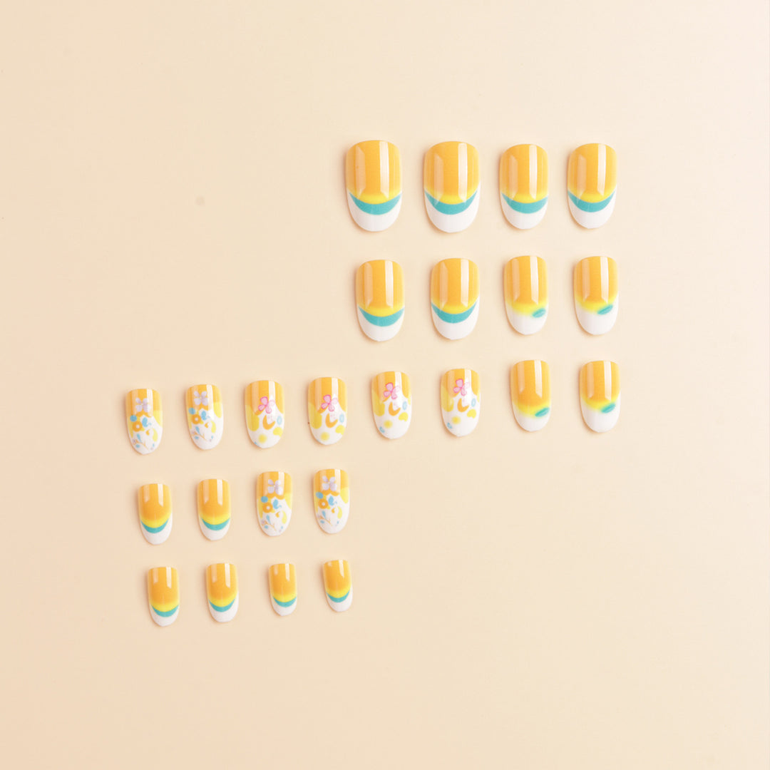 Artistic Floral Design Press-On Nail Tips Stornfield