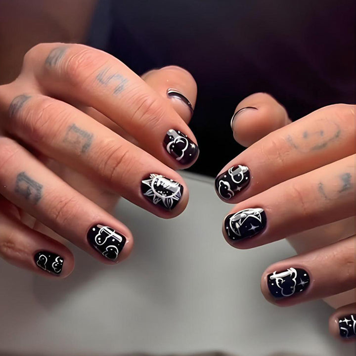 Acrylic nail set with mystical animal designs Stornfield