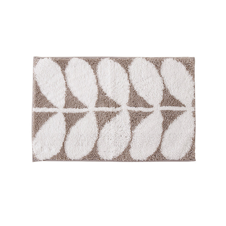 Fluffy bath mat in a graphic wave relief with anti-slip base Stornfield
