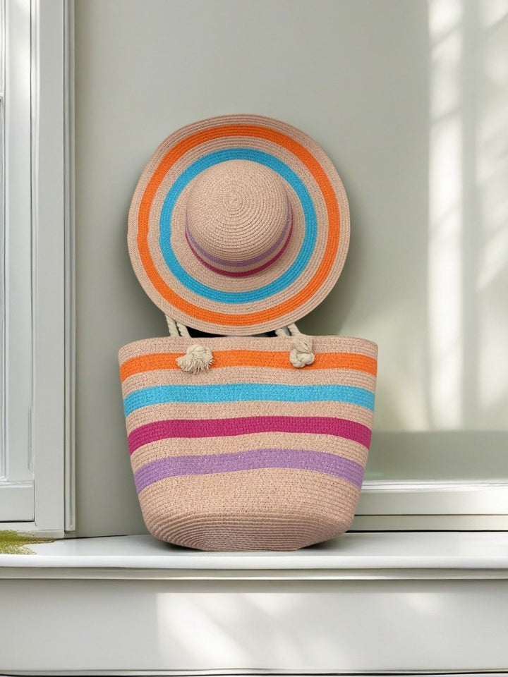 Beach bag with colorful stripes Stornfield