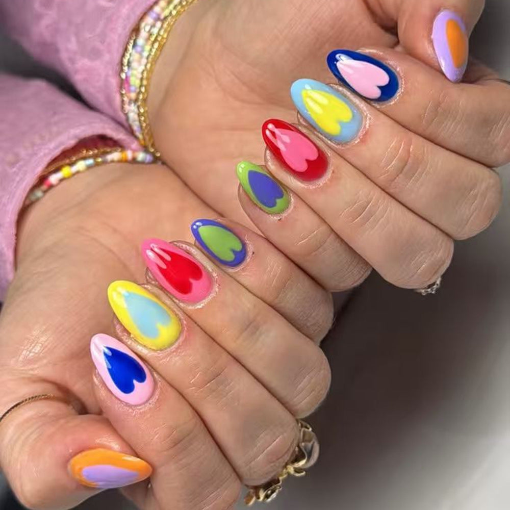 Artificial nails with cheerful heart design Stornfield