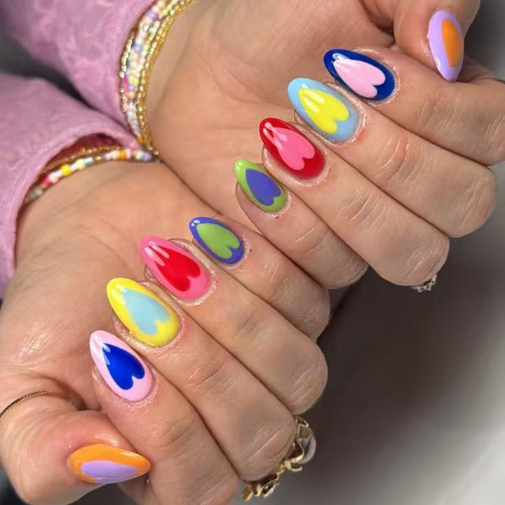 Artificial nails with cheerful heart design Stornfield
