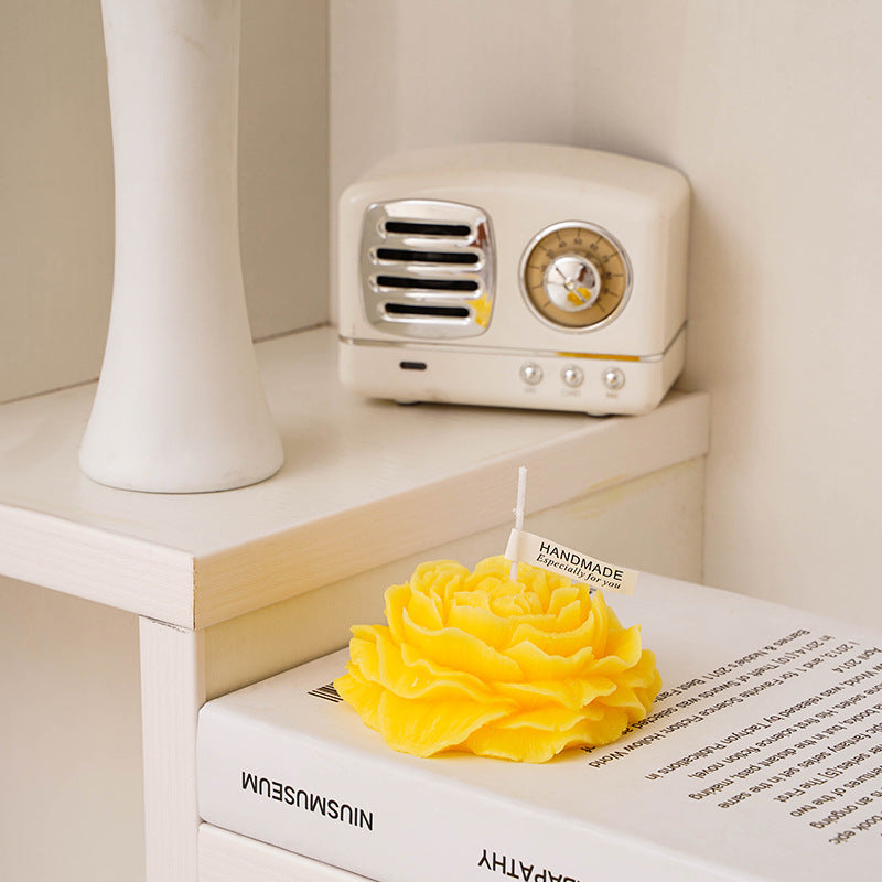 Handcrafted Floral Rose Soap Bar with Sculpted Petal Design