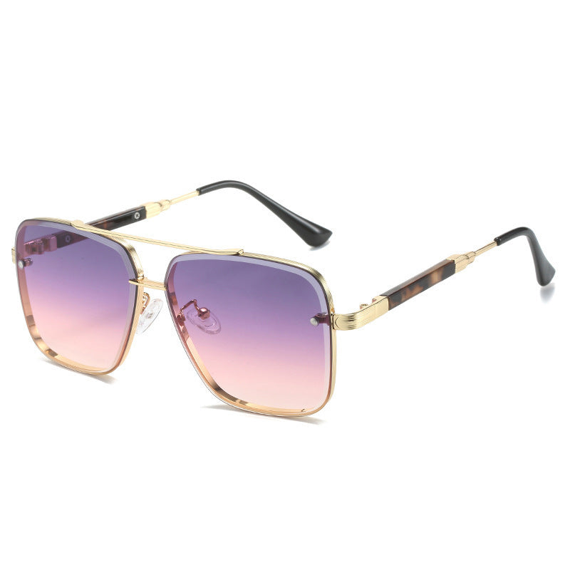 Women Geometric Oversize Sunglasses with Filigree Metal Frame Stornfield