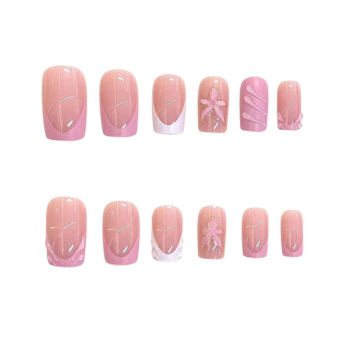 Elegant Floral Design Press-On Nail Set Stornfield