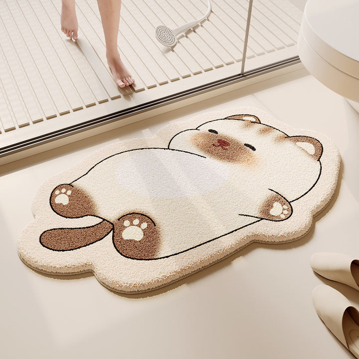 Playful Animal-Themed Bath Mat