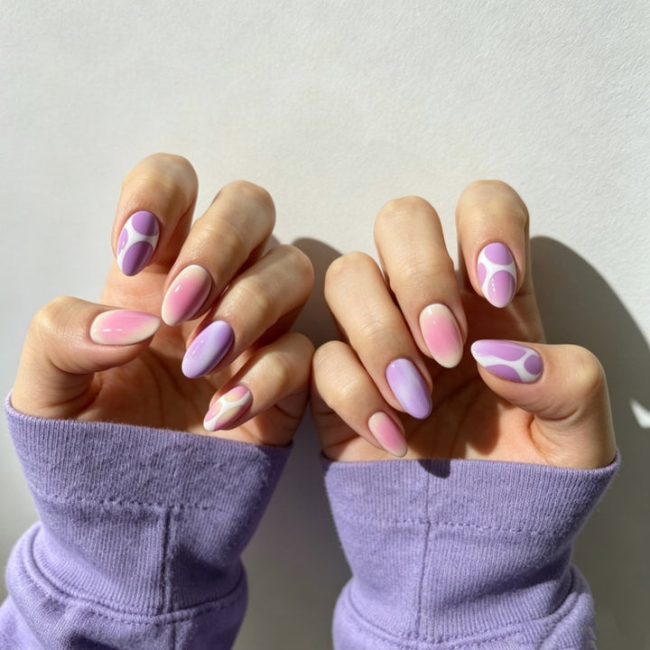 Artificial nails with floral gradient Stornfield
