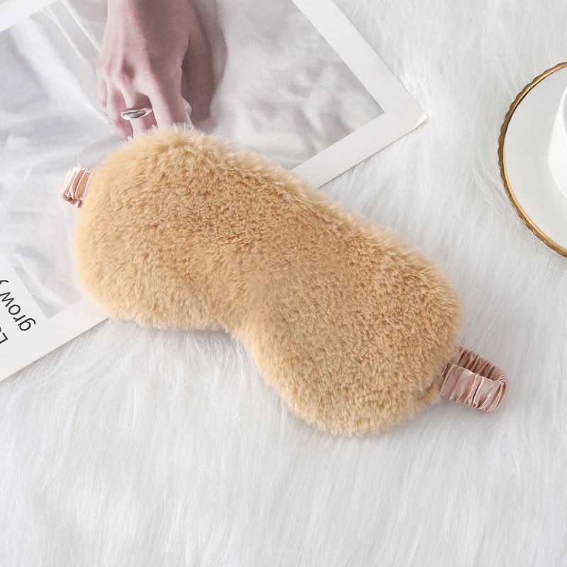 Women's cozy sleep mask made of plush with adjustable elastic band and lightproof inner lining Stornfield