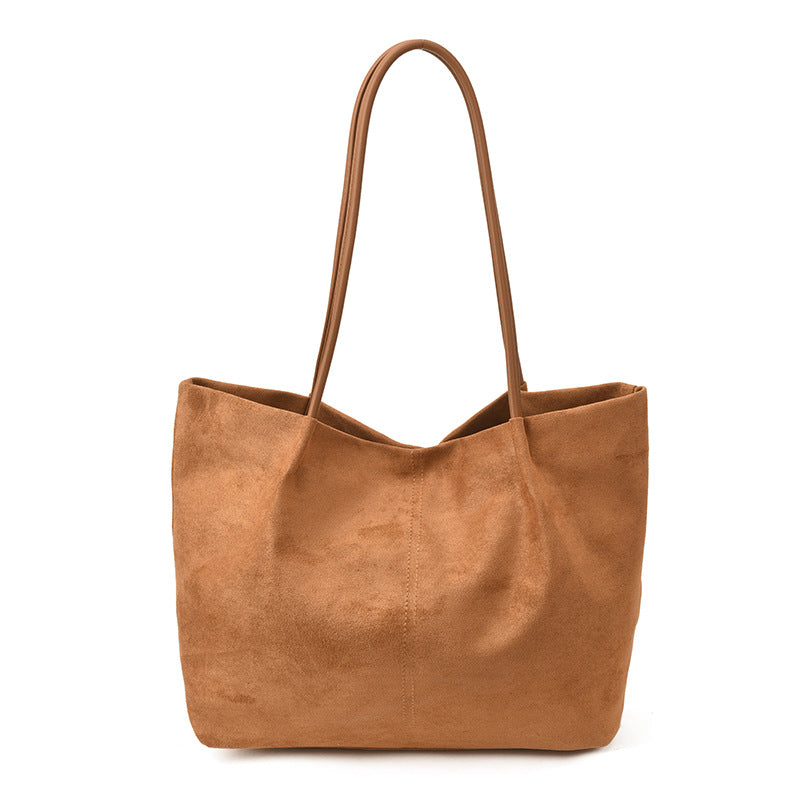 Minimalist Suede Shoulder Tote
